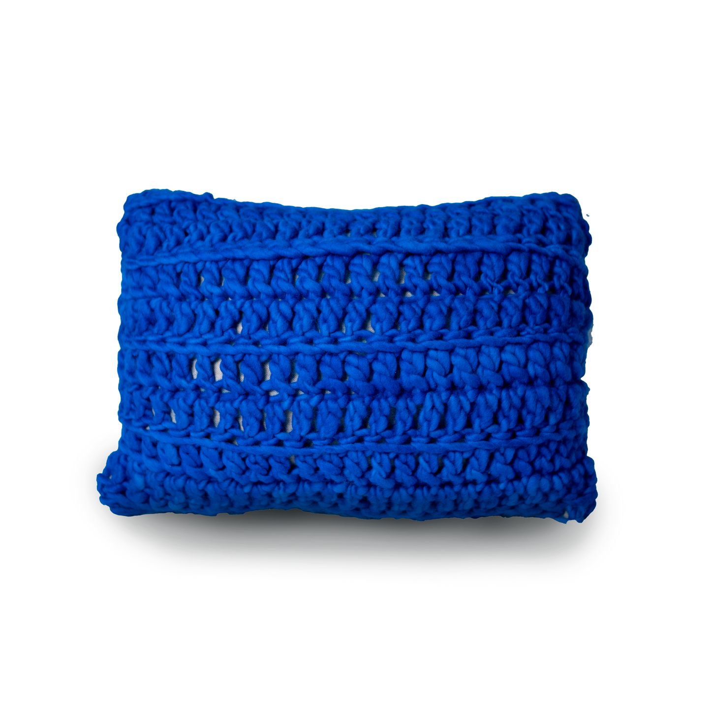Almofada Laçada Lã Merino Azul Royal