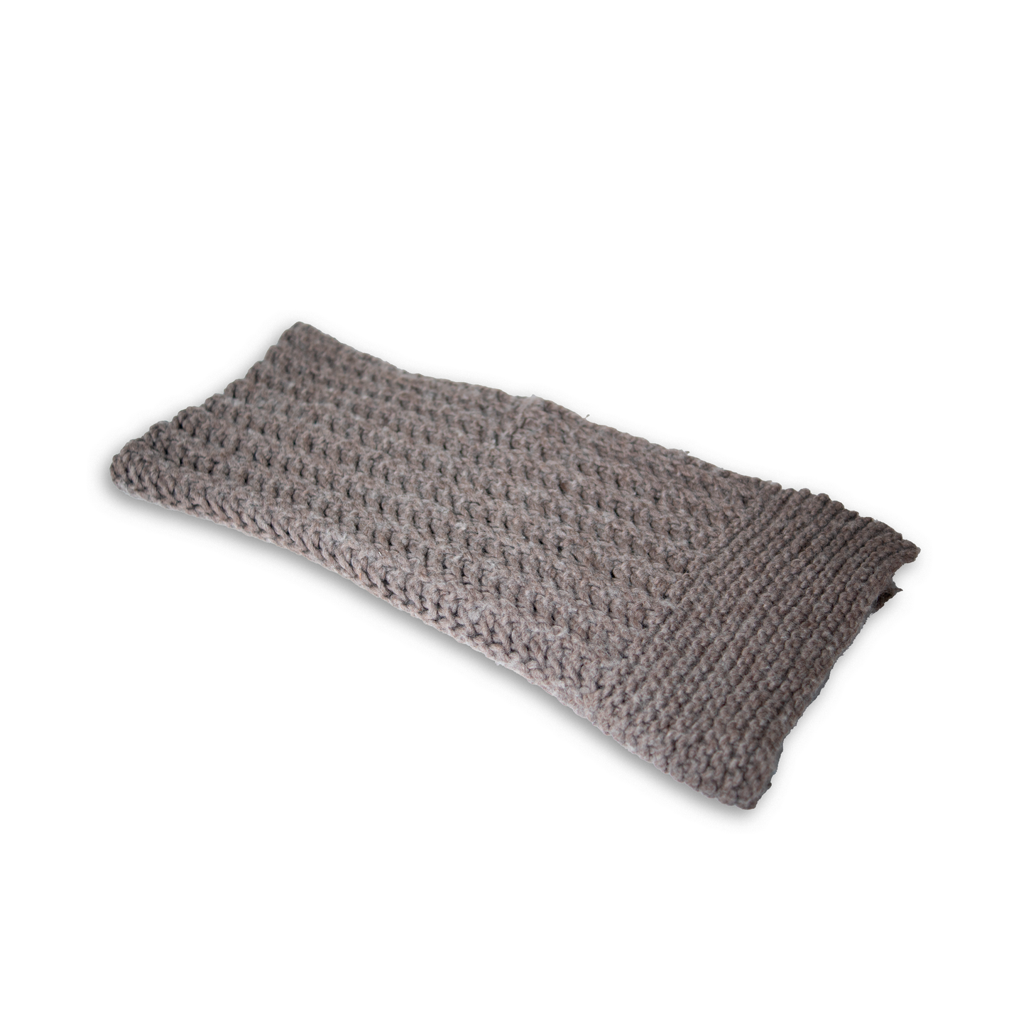 Manta Lã Corriedale Cinza Twist Espinha Sem Franja