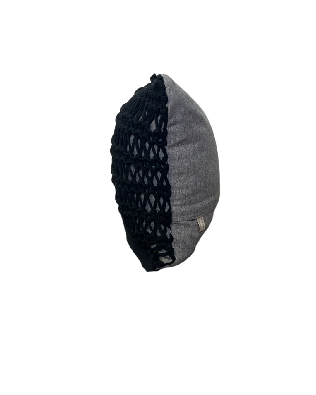 Almofada Malha Preta Laçada Retangular